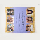 Sweet 16-party violet goudglitter fotocollage wandkleed (Voorkant (horizontaal))