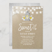 Sweet 16 Party  White Lantern Rustic Beach Kaart (Voorkant / Achterkant)