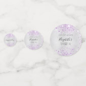 Sweet 16-party zilveren paarse glitter jurk foto confetti (Voorkanten)