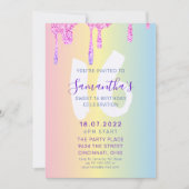 Sweet 16 Pastel tinten & Glitter Verjaardag Kaart (Voorkant)