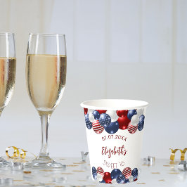 Sweet 16 patriottische USA rode witte blauwe vlag Papieren Bekers