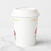 Sweet 16 Personalized  Floral Tableware Papieren Bekers (Links)