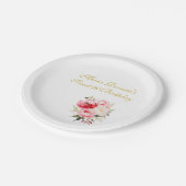 Sweet 16 Personalized Floral Tableware Papieren Bordje (Gekanteld)