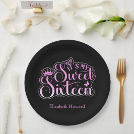 Sweet 16 Persoonlijk Papieren Bordje