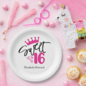 Sweet 16 Persoonlijk Papieren Bordje (Feest)
