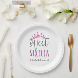 Sweet 16 Persoonlijk Papieren Bordje