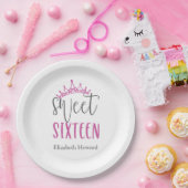 Sweet 16 Persoonlijk Papieren Bordje (Feest)