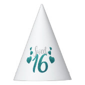"Sweet 16" Pet van zestien partijen Feesthoedjes (Voorkant)
