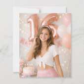 Sweet 16 photo birthday invitation (Achterkant)