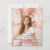 Sweet 16 photo birthday invitation (Voorkant)