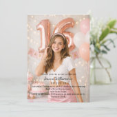 Sweet 16 photo birthday kaart (Staand voorkant)