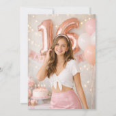 Sweet 16 photo birthday kaart (Achterkant)