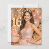 Sweet 16 photo invitation (Achterkant)