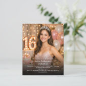 Sweet 16 photo invitation (Staand voorkant)
