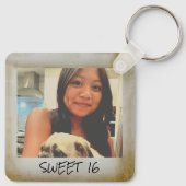 Sweet 16  Photo Lijst, 16e verjaardag Sleutelhanger (Achterkant)