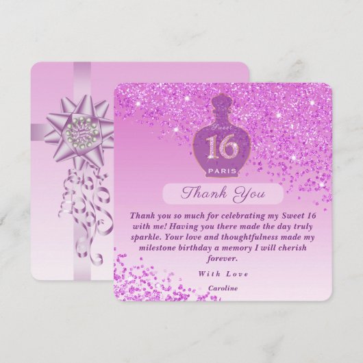Sweet 16 Pink Blush Geur Studio Bedankt (Voorkant / Achterkant)