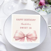 Sweet 16 pink bow cream servet