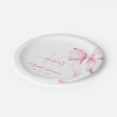 Sweet 16 Pink Bow Paper Plates Papieren Bordje (Gekanteld)