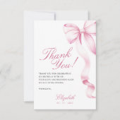 Sweet 16 Pink Bow Thank You Card Bedankkaart (Voorkant)