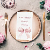 Sweet 16 pink bow white servet