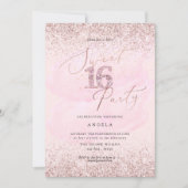 Sweet 16 Pink Diamond Glitters Waterverf Kaart (Voorkant)