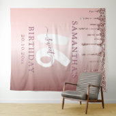 Sweet 16 Pink Glitter Drips Verjaardag Wandkleed (In Situ (horizontaal))