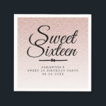 Sweet 16 Pink Glitter Ombre Custom 16th Birthday Servet<br><div class="desc">Een modern, sprankelend Sweet 16 verjaardagsfeestje servet is voorzien van een blush roze glitter ombre patroon en de tekst "Sweet Sixteen" in zwarte handgeschreven chique script kalligrafie. Pas eenvoudig de zoete zestien servet aan met jouw naam. Perfect voor een glamoureuze Sweet Sixteen, perfect voor haar, de fashionista die houdt van...</div>