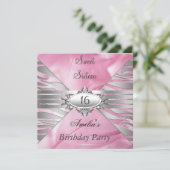Sweet 16 Pink Invitation Kaart (Staand voorkant)