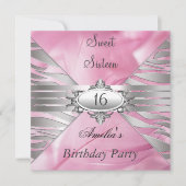 Sweet 16 Pink Invitation Kaart (Voorkant)