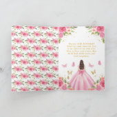 Sweet 16 Pink Princess Brunette Girl Kaart (Binnen)