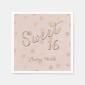 Sweet 16 Pink Rose Gold Confetti | Sweet Sixteen Servetten (Voorkant)