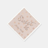 Sweet 16 Pink Rose Gold Confetti | Sweet Sixteen Servetten (Hoek)