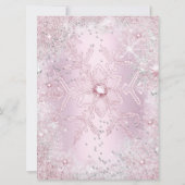 Sweet 16 Pink Silver Winter Wonderland Tiara Kaart (Achterkant)