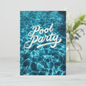 Sweet 16 Pool Party Blauw Water Bubbles Kaart (Staand voorkant)