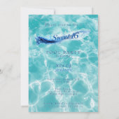 Sweet 16 Pool Party Blauw Water Bubbles Kaart (Achterkant)
