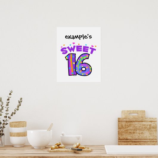 Sweet 16 Poster - je eigen creëer (Keuken)