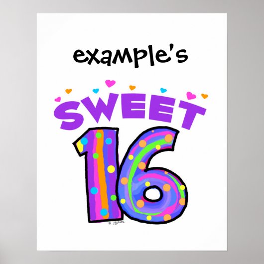 Sweet 16 Poster - je eigen creëer (Voorkant)