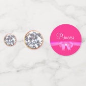 Sweet 16 Princess Diamond op roze & zwart Confetti (Voorkanten)