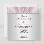 Sweet 16 Princess Pink White Diamond Tiara Kaart (Achterkant)