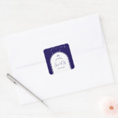 Sweet 16 Princess Tiara Crown Navy Blue Birthday Vierkante Sticker (Envelop)