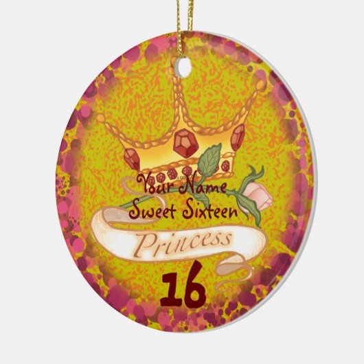 Sweet 16 Princess Verjaardag aangepaste ornamenten (Links)