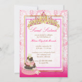 Sweet 16/prinses/4-tier roze chocoladetaart kaart (Achterkant)