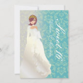 Sweet 16/ prinses + blauwgroen vocht kaart (Voorkant)