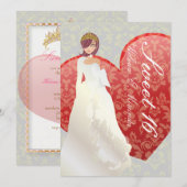 Sweet 16/prinses + hardemper kaart (Voorkant / Achterkant)