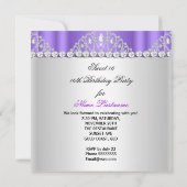 Sweet 16 Prinses Paars White Diamond Tiara Kaart (Achterkant)