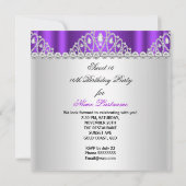 Sweet 16 Prinses Paars White Diamond Tiara Kaart (Achterkant)