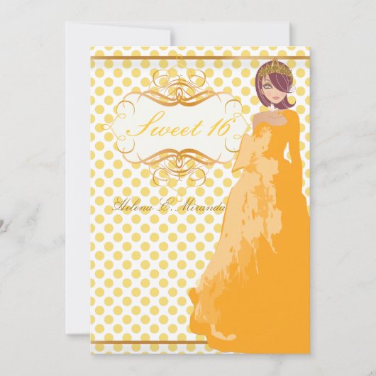 Sweet 16/ prinses/stippen kaart (Voorkant)