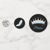 Sweet 16 prinses Tiara op Light Blue & Black Confetti (Voorkanten)