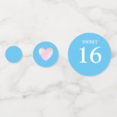 Sweet 16 prinses Tiara op Light Blue & Black Confetti (Achterkanten)