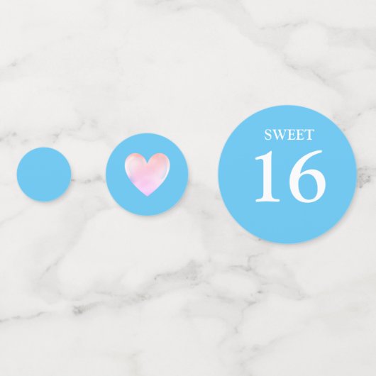 Sweet 16 prinses Tiara op Light Blue & Black Confetti (Achterkanten)